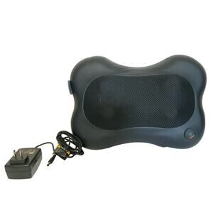 Zyllion Shiatsu Back and Neck Massager Heat ZMA-13 Cushion Black Pillow